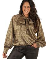 Goudprint blouse met strilkkraag Maat M/L 🎄🧡 nieuw, Maat 38/40 (M), Overige kleuren, El Vita, Nieuw