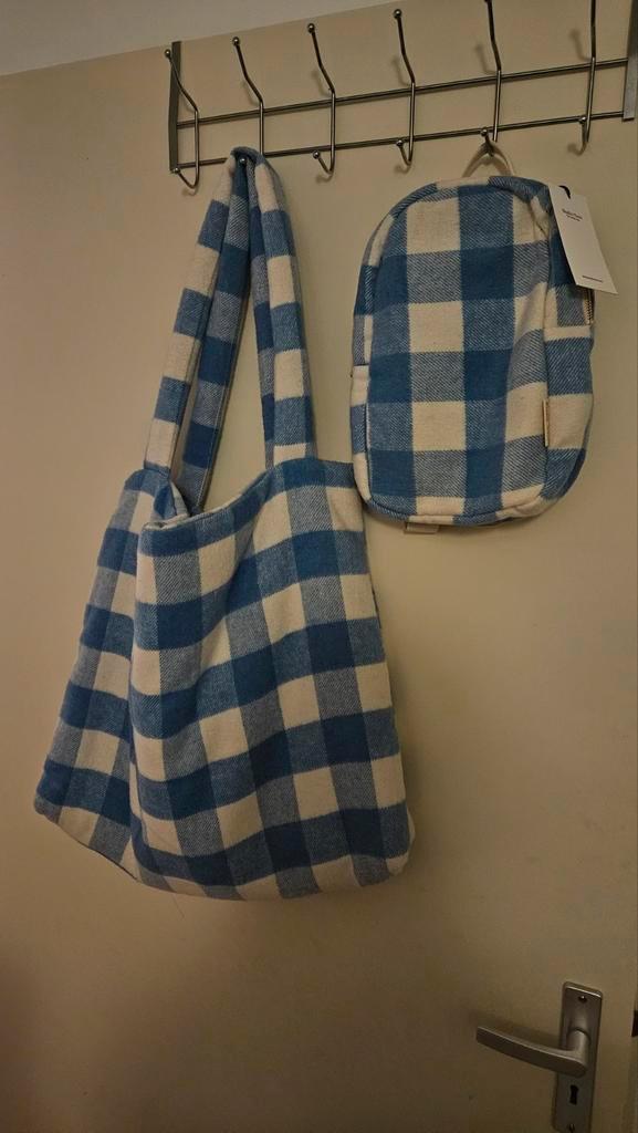 Studio Noos Mom bag & Kids rugzak - Blauw geruit, Kinderen en Baby's, Babymode-accessoires, Nieuw, Ophalen of Verzenden