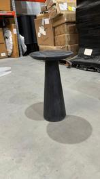 Bijzettafel Laci - Mangohout - ø30 cm - zandgestraald zwart, 45 tot 60 cm, Minder dan 55 cm, Rond, Nieuw
