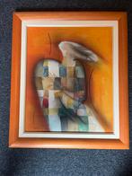 Abstract Schilderij 70x60 cm Ingelijst Kunstwerk Design Kleu, Antiek en Kunst, Ophalen of Verzenden