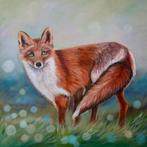 Schilderij vos uit eigen atelier, Antiek en Kunst, Ophalen of Verzenden