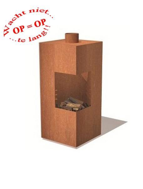 Leuke 'hoek' tuinhaard | Arvid | Houtgestookt | Cortenstaal, Tuin en Terras, Tuinhaarden, Nieuw, Ophalen