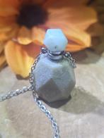 Groene aventurijn Parfum &As Hanger met een zilveren ketting, Ophalen of Verzenden, Mineraal