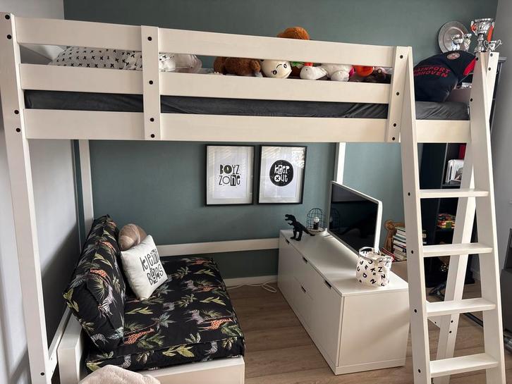 IKEA Hoogslaper 140x200 cm + Matras, Huis en Inrichting, Slaapkamer | Stapelbedden en Hoogslapers, Gebruikt, Hoogslaper, 140 cm