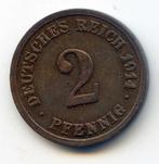 Duitsland 2 Pfennig 1907 F Oplage 610.000, Ophalen of Verzenden, Duitsland