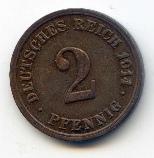 Duitsland 2 Pfennig 1907 F Oplage 610.000, Postzegels en Munten, Munten | Europa | Niet-Euromunten, Duitsland, Ophalen of Verzenden