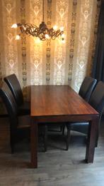 Tafel met stoelen koloniale stijl, Ophalen, Gebruikt, 4 tot 6 stoelen