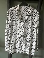 Witte blouse 38 zwarte stippen blouses top tuniek wit, Verzenden, Nieuw, Maat 38/40 (M), Wit