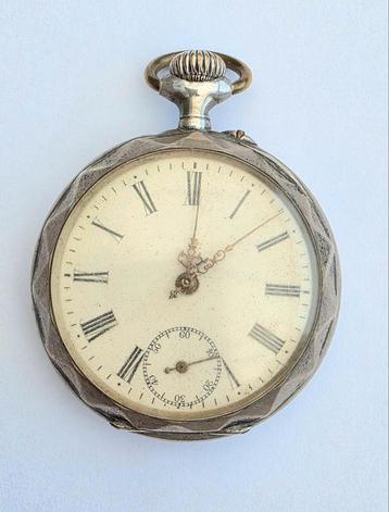Zilveren Zakhorloge met Afbeelding Boer graanoogst
 beschikbaar voor biedingen