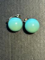 Vintage Mintgroene Clip Oorbellen - Jaren 60, Overige materialen, Gebruikt, Ophalen of Verzenden, Knopjes of Stekers