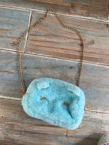 Schattig blauw tasje met gouden koort voor kinderen beschikbaar voor biedingen