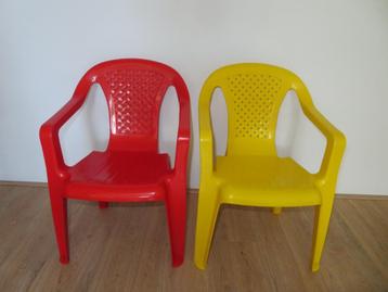 Kunststof tuinstoel Peuter/kleuter Rood + Geel beschikbaar voor biedingen