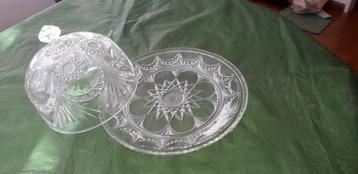 Vintage ronde glazen kaas stolp beschikbaar voor biedingen