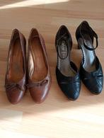 2 paar leren pumps bruin mt 41, Ophalen, Zo goed als nieuw, Bruin
