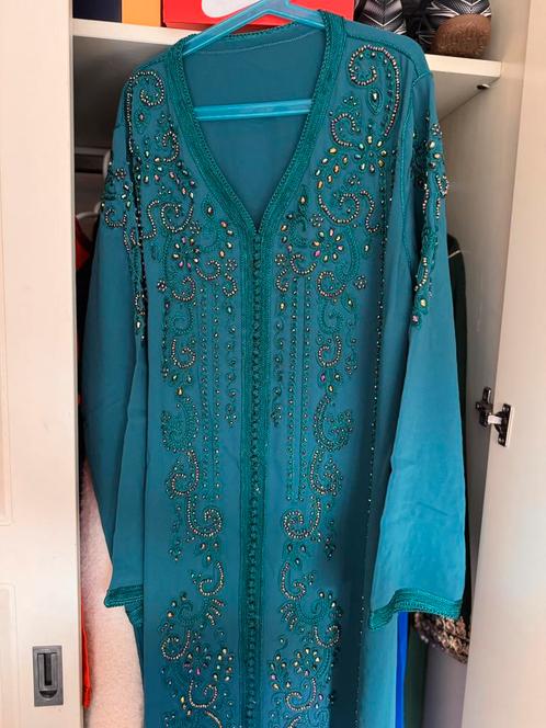 Turquase caftan, Kleding | Dames, Trouwkleding en Trouwaccessoires, Zo goed als nieuw, Trouwjurk, Ophalen of Verzenden
