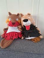 Fabeltjeskrant Handpoppen - Meneer de Uil & Bor de Wolf, Ophalen of Verzenden, Gebruikt, Overige typen