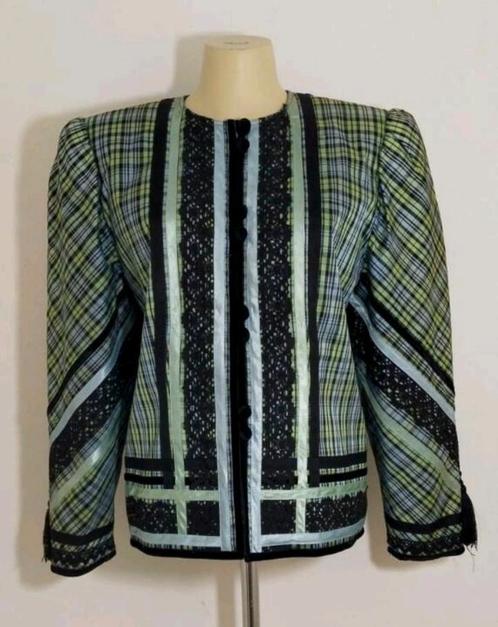 Geruit designer jasje van 100% zijde van Brigitte Hermuss, Kleding | Dames, Jasjes, Kostuums en Pakken, Zo goed als nieuw, Jasje