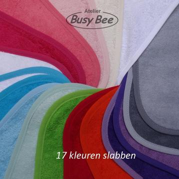 19 kleuren, badstof slab, slabbetje (klittenband) met naam beschikbaar voor biedingen