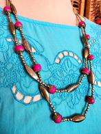 YV6239: Vintage 80s/90s Layered Necklace Ketting, Ophalen of Verzenden, Gebruikt, Overige materialen
