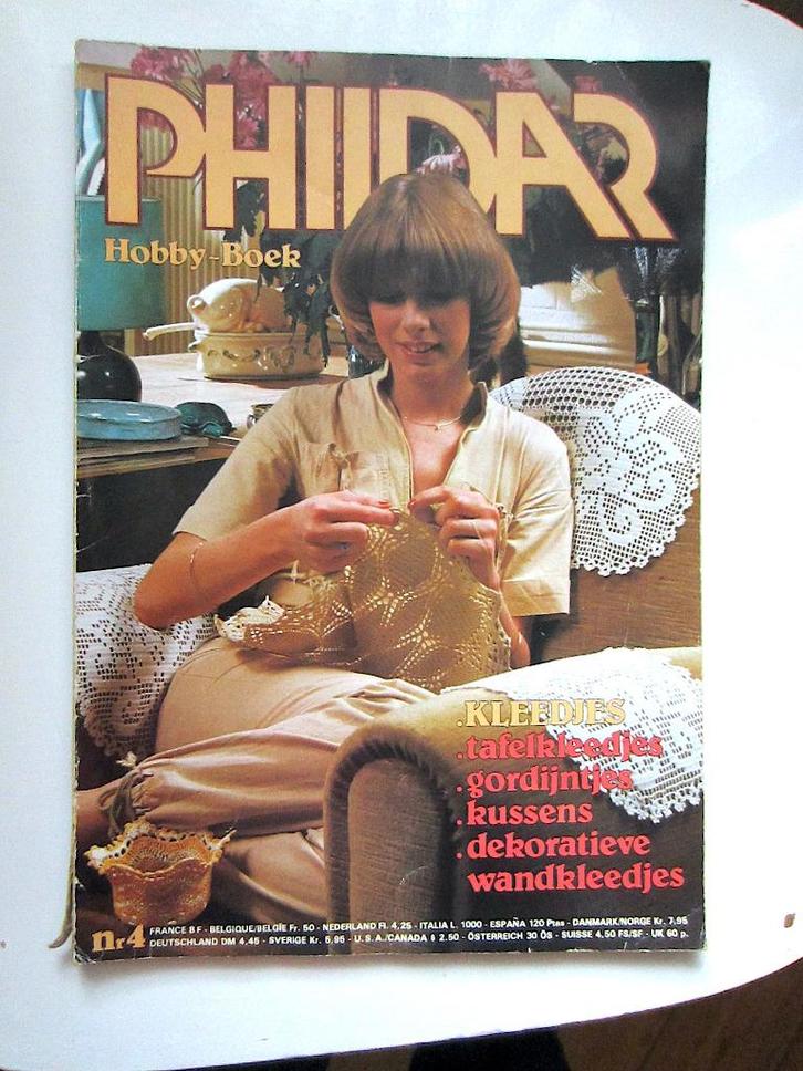 haken : PHILDAR hobby-boek nr. 4 vintage patronen, Hobby en Vrije tijd, Breien en Haken, Gebruikt, Haken, Patroon of Boek, Verzenden