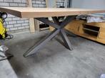 Eikenhouten tafel 200x100cm met stalen matrixpoot, Huis en Inrichting, Tafelonderdelen, Ophalen, Gebruikt, 100 tot 150 cm, Eikenhout