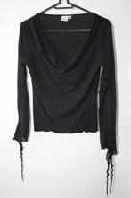 ZWARTE voile blouse met roezels M in ~~nieuw~~ staat, Verzenden, Zo goed als nieuw, Maat 38/40 (M), Zwart