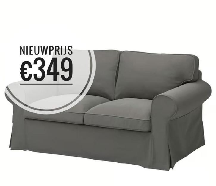 IKEA Ektorp banken + voetenbank - Zitten fantastisch!, Huis en Inrichting, Banken | Bankstellen, Gebruikt, Tweepersoons, 75 tot 100 cm