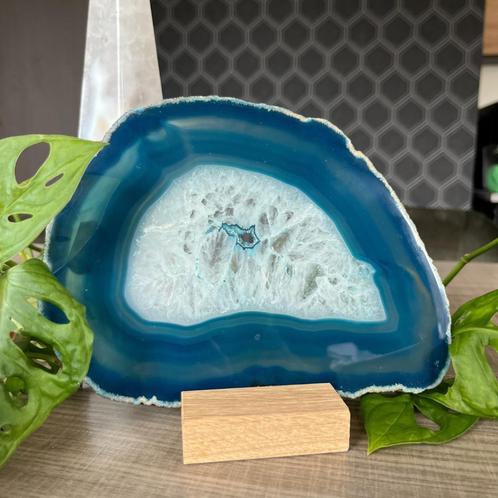 Agaat schijven blauw, Verzamelen, Mineralen en Fossielen, Mineraal, Ophalen of Verzenden