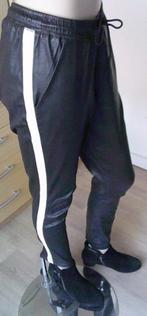 Goosecraft zwart met offwhite sportieve streep leren broek S, Goosecraft, Verzenden, Zwart, Maat 36 (S)