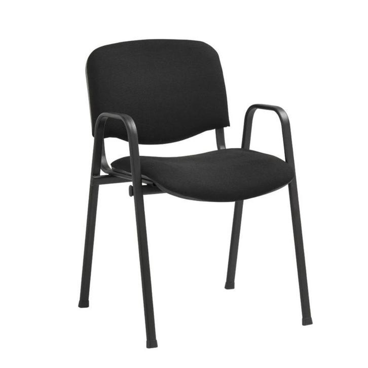 MN Reno Vergaderstoel Stapelbaar, Huis en Inrichting, Stoelen, Nieuw, Vijf, Zes of meer stoelen, Stof, Zwart, Ophalen of Verzenden