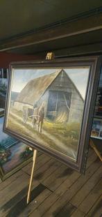 BOERDERIJ OUDERWETS GESIGNEERD., Ophalen of Verzenden, Zo goed als nieuw, Schilderij, Minder dan 50 cm