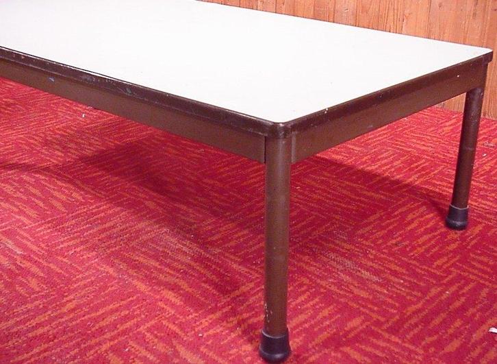 Retro buisframe Bijzettafeltje Tafel Salontafel Formica TV, Huis en Inrichting, Tafels | Salontafels, Gebruikt, Minder dan 50 cm