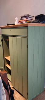 IKEA Kinderkledingkast - Groen met Houten Blad, Kinderen en Baby's, Kinderkamer | Commodes en Kasten, Gebruikt, Minder dan 50 cm