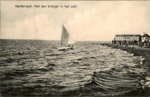 Zeilboot voor de kust van Harderwijk, Verzamelen, Ansichtkaarten | Nederland, Ongelopen, Gelderland, Voor 1920, Ophalen of Verzenden