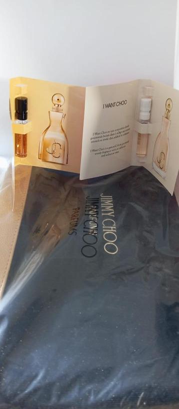 Jimmy Choo toilettasje + 2x samples,origineel beschikbaar voor biedingen
