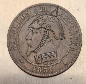 Frankrijk 10 centimes 1854 satirique, zeer mooi exemplaar beschikbaar voor biedingen