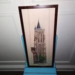 Handgeborduurde Grote Kerk Gorinchem in lijst, Ophalen, Gebruikt