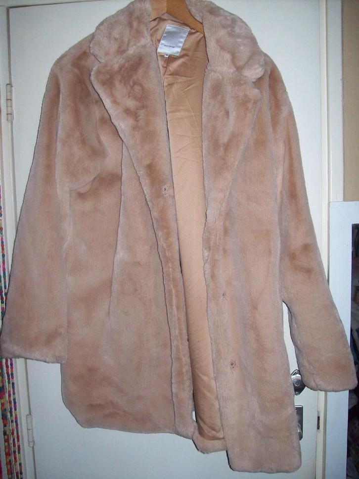 Bontjas/Teddyjas beige/Khaki (L)42/44 Soyaconcept, Kleding | Dames, Jassen | Winter, Zo goed als nieuw, Maat 42/44 (L), Beige