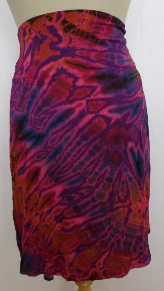 Fleurig tye-dye mooie kleuren rokje! M, Kleding | Dames, Rokken, Zo goed als nieuw, Maat 38/40 (M), Overige kleuren, Knielengte