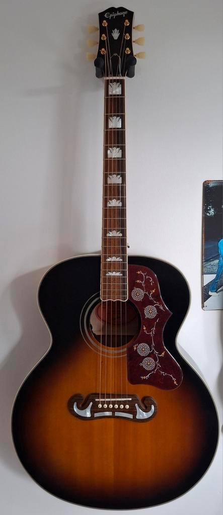 Epiphone J200 inspired by Gibson, Muziek en Instrumenten, Snaarinstrumenten | Gitaren | Akoestisch, Zo goed als nieuw, Western- of Steelstringgitaar