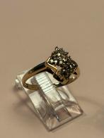 9 karaat gouden ring met diamantjes, Verzenden, Zo goed als nieuw, Goud, Dame