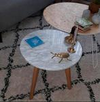 Zuiver marmer bijzettafel 40x40cm, Huis en Inrichting, Tafels | Bijzettafels, Minder dan 55 cm, Rond, Zo goed als nieuw, Ophalen