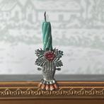 Oude kerstboom kaarsenknijper hand bloemen, Ophalen of Verzenden