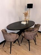 Eettafel zwart ovaal, Huis en Inrichting, Ophalen, 100 tot 150 cm, 200 cm of meer, Zo goed als nieuw