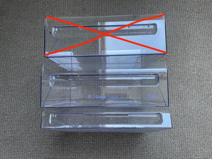 Zanussi - Vriezer lades transparant (2 stuks), Witgoed en Apparatuur, Vriezers en Diepvrieskisten, Zo goed als nieuw, Vrieskast