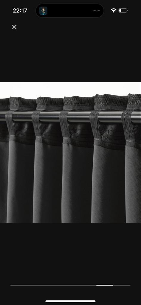 IKEA ANNAKAJSA Gordijnen - Donkergrijs - 4 stuks, Huis en Inrichting, Stoffering | Gordijnen en Lamellen, Zo goed als nieuw, 200 cm of meer