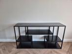 zwart metalen wandrek/ tv meubel/ vakkenkast, Ophalen, Gebruikt, 100 tot 150 cm, 150 tot 200 cm