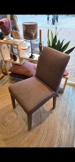 4 Eetkamerstoelen Taupe/Aubergine, Ophalen, Hout, Gebruikt, Overige kleuren