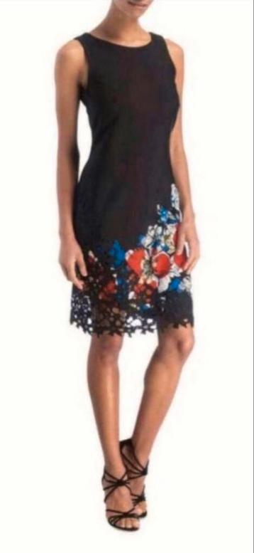 Ribkoff elegante jurk zwart met bloemenprint en kant deel 40 beschikbaar voor biedingen