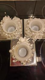 3 waxinelichtje houders, Antiek en Kunst, Antiek | Servies compleet, Ophalen of Verzenden